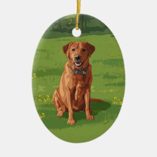 Fox Red Yellow Labrador Retriever Dog Keramisch Ornament (Voorkant)