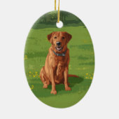 Fox Red Yellow Labrador Retriever Dog Keramisch Ornament (Achterkant)