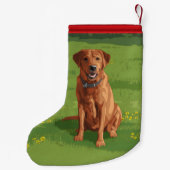 Fox Red Yellow Labrador Retriever Dog Kleine Kerstsok (Achterkant)