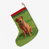 Fox Red Yellow Labrador Retriever Dog Kleine Kerstsok (Achterkant (Hangend))