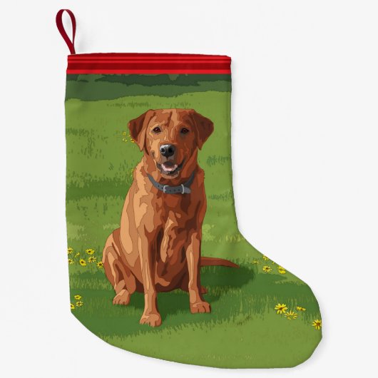 Fox Red Yellow Labrador Retriever Dog Kleine Kerstsok (Voorkant)