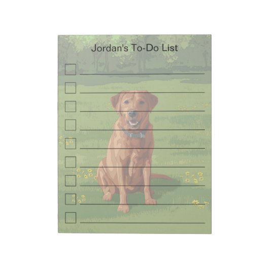 Fox Red Yellow Labrador Retriever Dog Notitieblok (Linkerzijde)