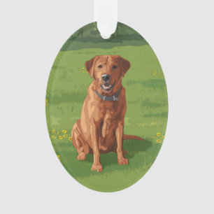 Fox Red Yellow Labrador Retriever Dog Ornament