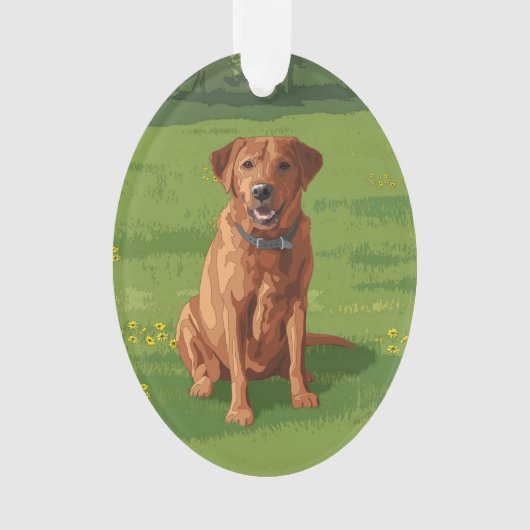 Fox Red Yellow Labrador Retriever Dog Ornament (voorkant)