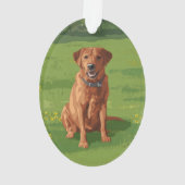 Fox Red Yellow Labrador Retriever Dog Ornament (achterkant)