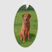 Fox Red Yellow Labrador Retriever Dog Ornament (voorkant)
