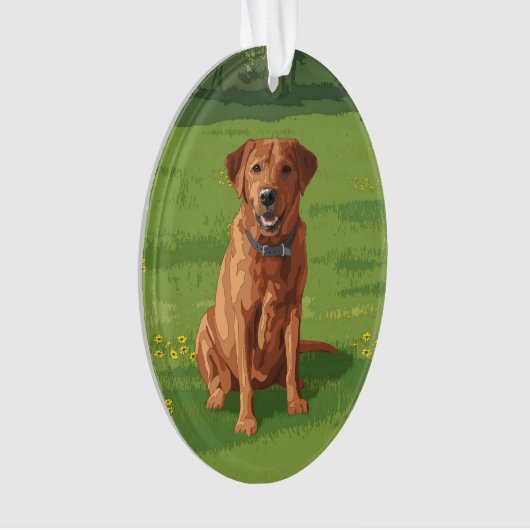 Fox Red Yellow Labrador Retriever Dog Ornament (voorkant)