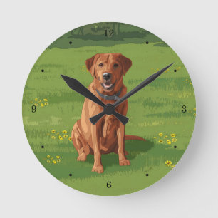 Fox Red Yellow Labrador Retriever Dog Ronde Klok