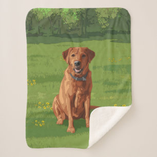 Fox Red Yellow Labrador Retriever Dog Sherpa Deken