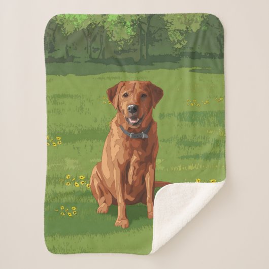 Fox Red Yellow Labrador Retriever Dog Sherpa Deken (Voorkant)
