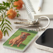 Fox Red Yellow Labrador Retriever Dog Sleutelhanger (Voorkant Rechts)