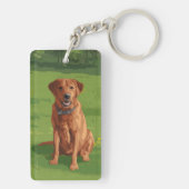 Fox Red Yellow Labrador Retriever Dog Sleutelhanger (achterkant)