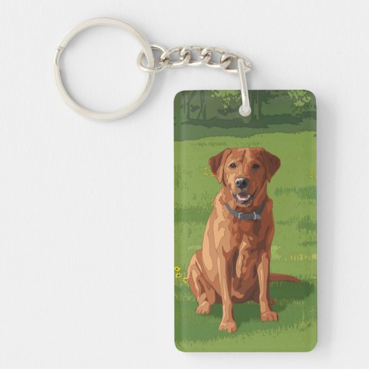 Fox Red Yellow Labrador Retriever Dog Sleutelhanger (Voorkant)