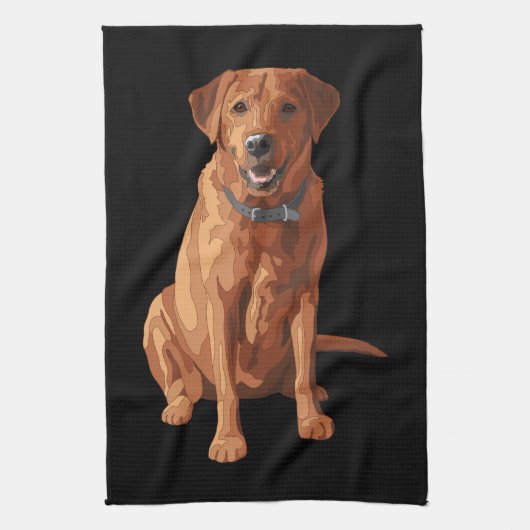 Fox Red Yellow Labrador Retriever Dog Theedoek (Verticaal)