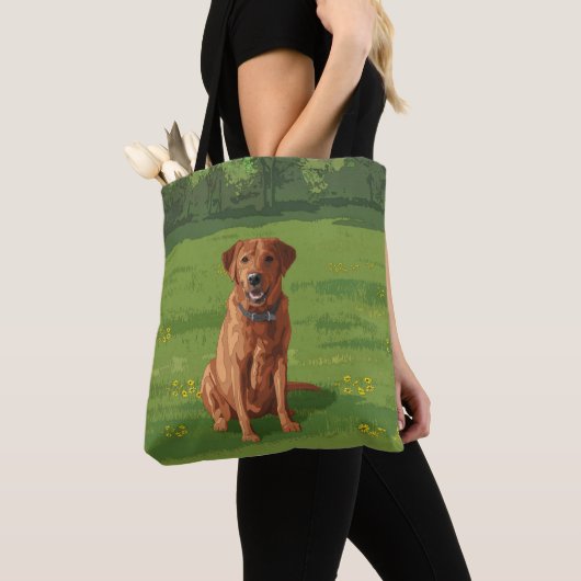 Fox Red Yellow Labrador Retriever Dog Tote Bag (Dichtbij)