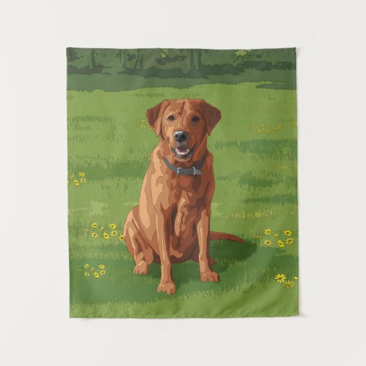 Fox Red Yellow Labrador Retriever Dog Wandkleed (Voorkant)