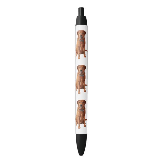 Fox Red Yellow Labrador Retriever Dog Zwarte Inkt Pen (Voorkant Verticaal)