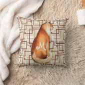 Fox Retro Brown Tan Geometric Pattern Kussen (Deken)