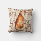 Fox Retro Brown Tan Geometric Pattern Kussen (Voorkant)