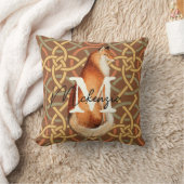Fox Retro Brown Tan Geometric Pattern Kussen (Deken)