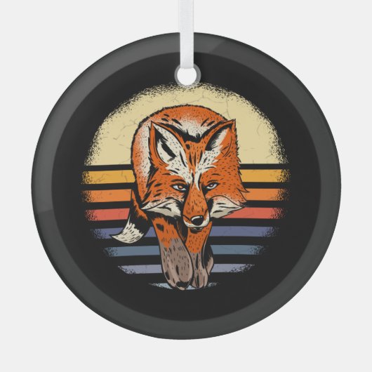 Fox Retro  Glas Ornament (Voorkant)