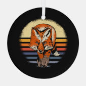 Fox Retro  Glas Ornament (Achterkant)