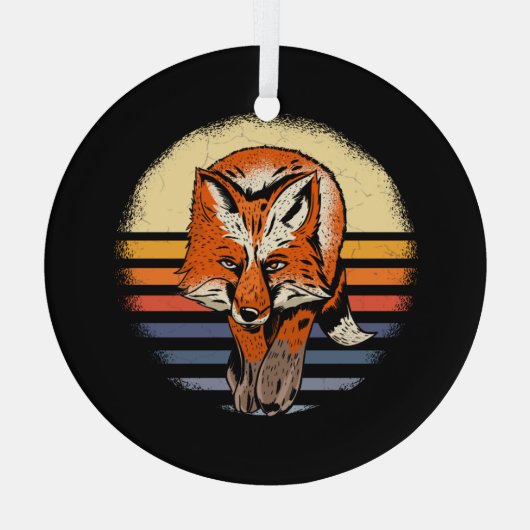 Fox Retro Glas Ornament (Achterkant)