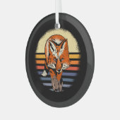 Fox Retro  Glas Ornament (Voorkant links)