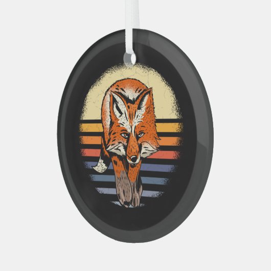 Fox Retro Glas Ornament (Voorkant links)