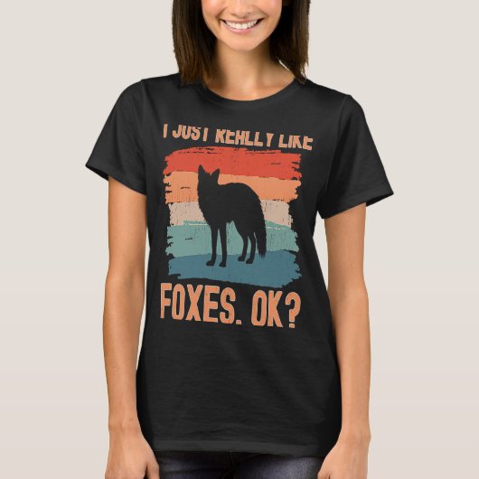 Fox Retro Ik hou echt van Foxes OK T-shirt (Voorkant)