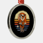 Fox Retro  Metalen Ornament (Rechts)