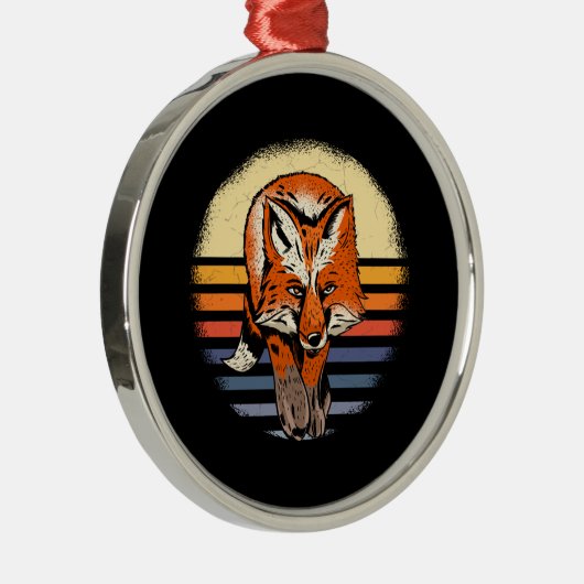Fox Retro  Metalen Ornament (Rechts)