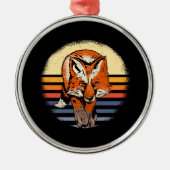 Fox Retro  Metalen Ornament (Voorkant)