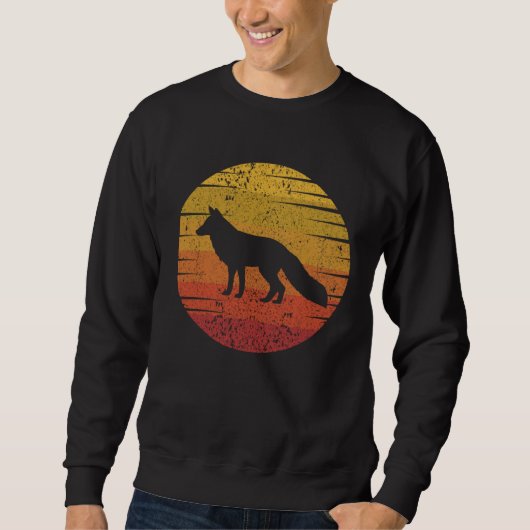 Fox Retro Sunset Fox Wild Animal Trui (Voorkant)