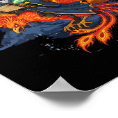 Fox Riding Phoenix Anime Ukiyo-e Mythology Japanes Poster (Hoek)