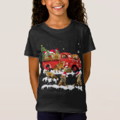 Fox Riding Red Truck Merry Kerstmis X-mas Ugly Gi T-shirt (Voorkant)