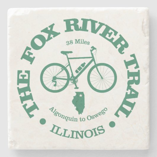 Fox River Trail (fietsen) Stenen Onderzetter (Voorkant)