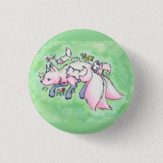 Fox Ronde Button 3,2 Cm (Voorkant)