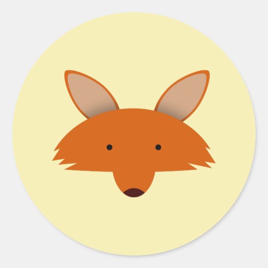 Fox Ronde Sticker (Voorkant)