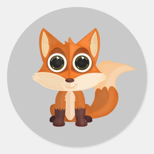Fox Ronde Sticker (Voorkant)