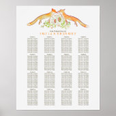 Fox Rustic Woodland Wedding Seating Chart Poster (Voorkant)