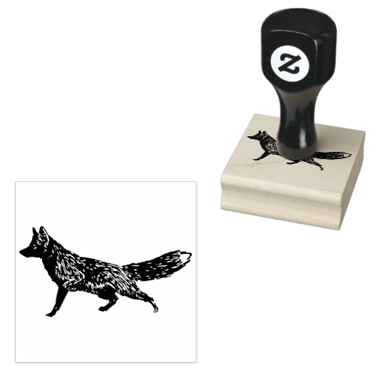 Fox rustieke chique ambachtelijke kunst bos volksk rubberstempel (Gestempeld)