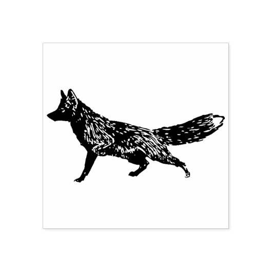 Fox rustieke chique ambachtelijke kunst bos volksk rubberstempel (Afrduk)