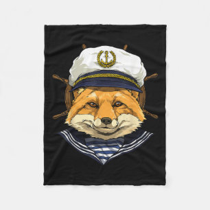 Fox Sailor Boat Kapitein Wildlife Fox Forest Fleece Deken
