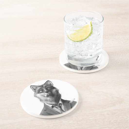 Fox Sandstone Drink Onderzetter (voorzijde) (Zijkant)