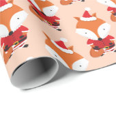 Fox Santa Hat Oranje Animal Kerstfeestdag Cadeaupapier (Rol Hoek)