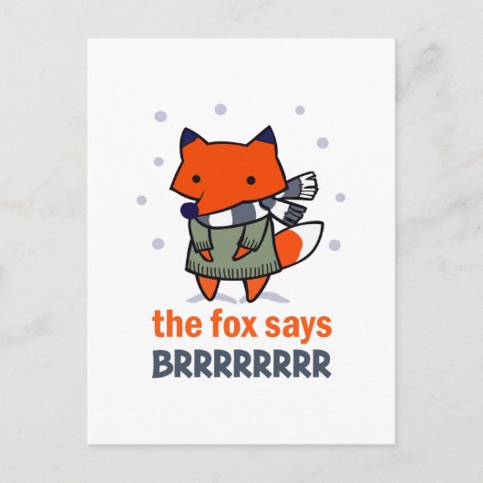 FOX SAYS BRRRRR BRIEFKAART (Voorkant)