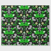 Fox Scandinavian Folk Art Tablecloth Cadeaupapier (Vlak)