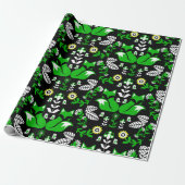 Fox Scandinavian Folk Art Tablecloth Cadeaupapier (Uitgerold)
