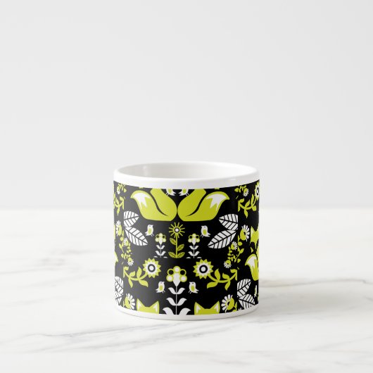 Fox Scandinavian Folk Art Tablecloth Espresso Kop (Voorkant)